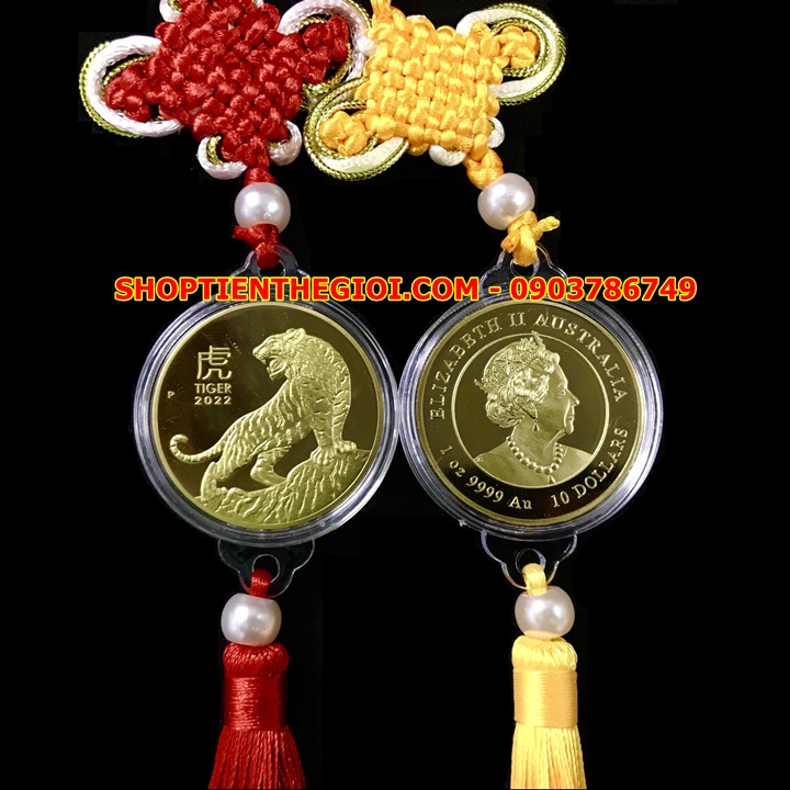 Dây Treo Ô Tô Xu Úc Hình Con Cọp Mạ Vàng - SP005416